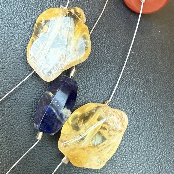 Polished Agate Carnelian Semi Precious Stone Necklace Repair Parts Only Sterling - Picture 4 of 8